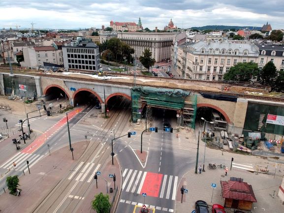 Budowa estakad kolejowych w centrum Krakowa