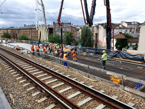 Budowa estakad kolejowych w centrum Krakowa