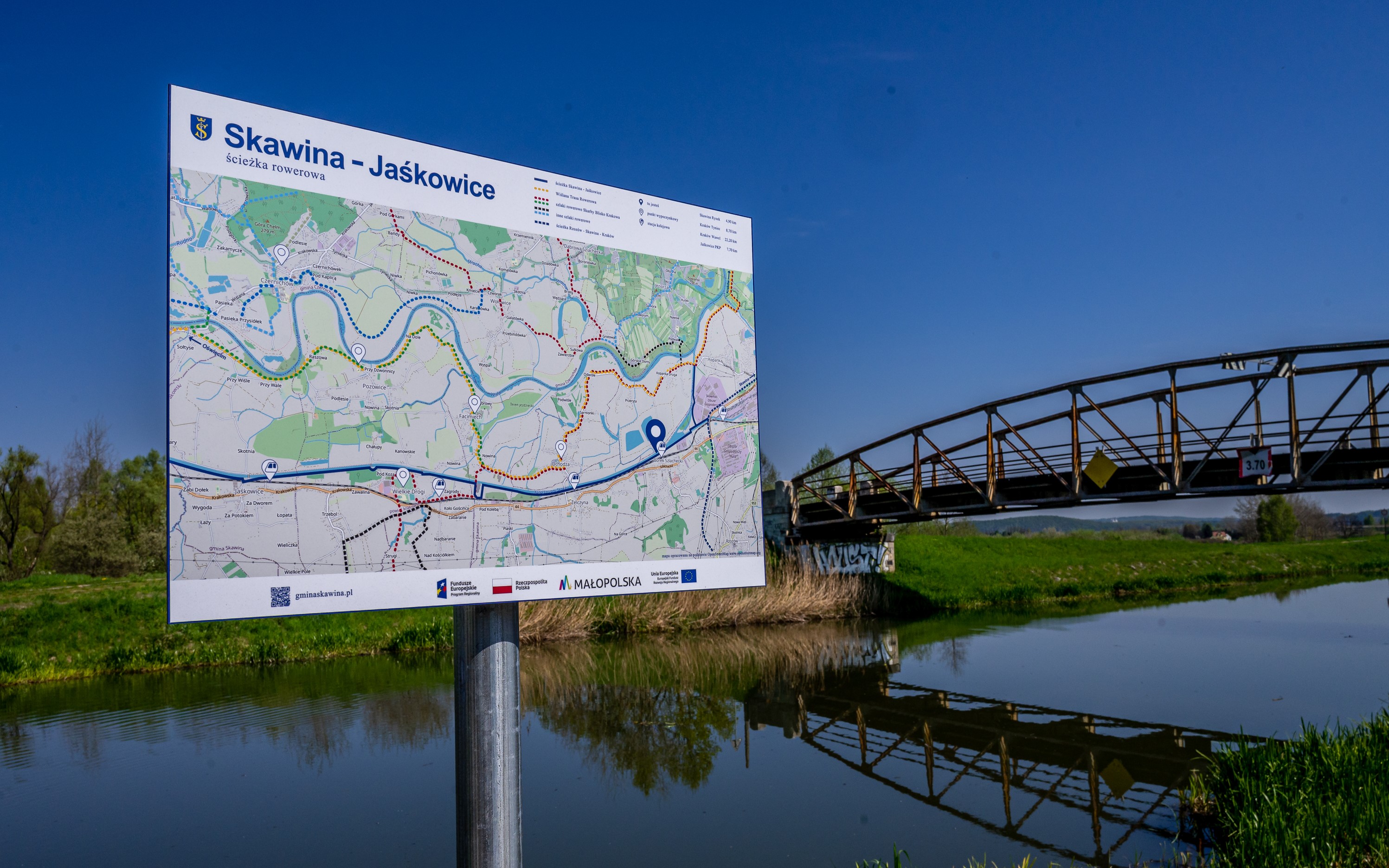 Ścieżka rowerowa na Kanale Łączańskim w Skawinie