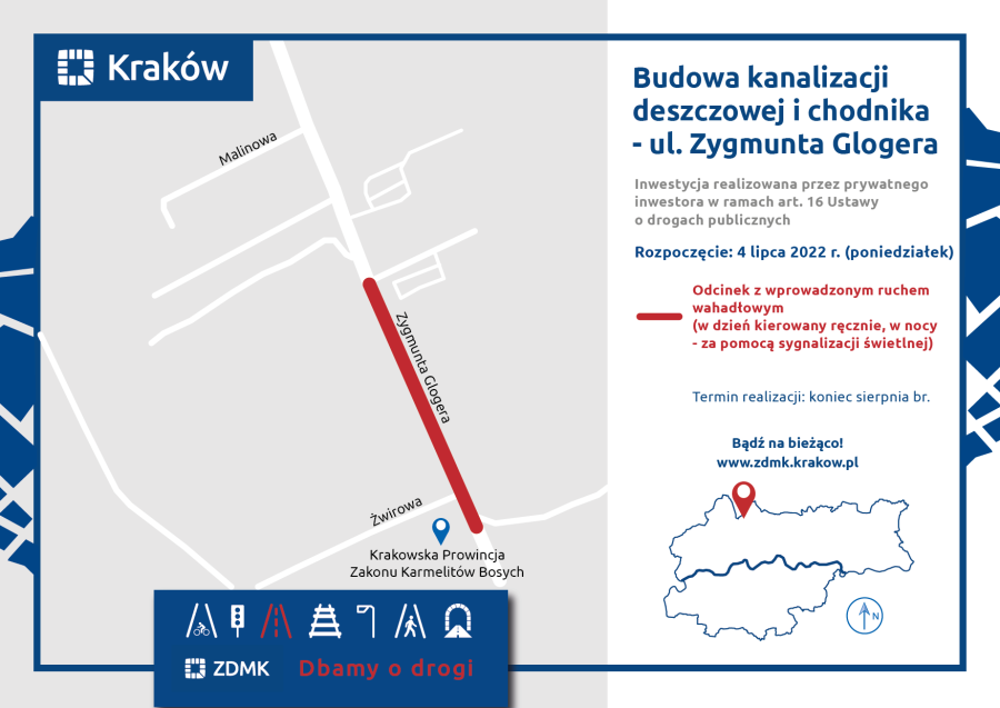 Budowa kanalizacji i chodnika na ul. Glogera