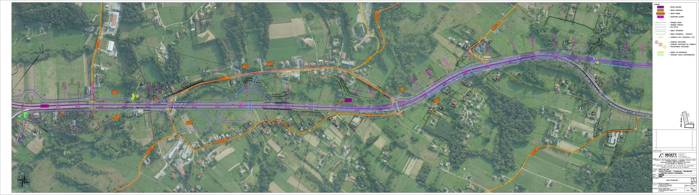 Plan sytuacyjny nr 1 – wariant nr 2 (fioletowy)