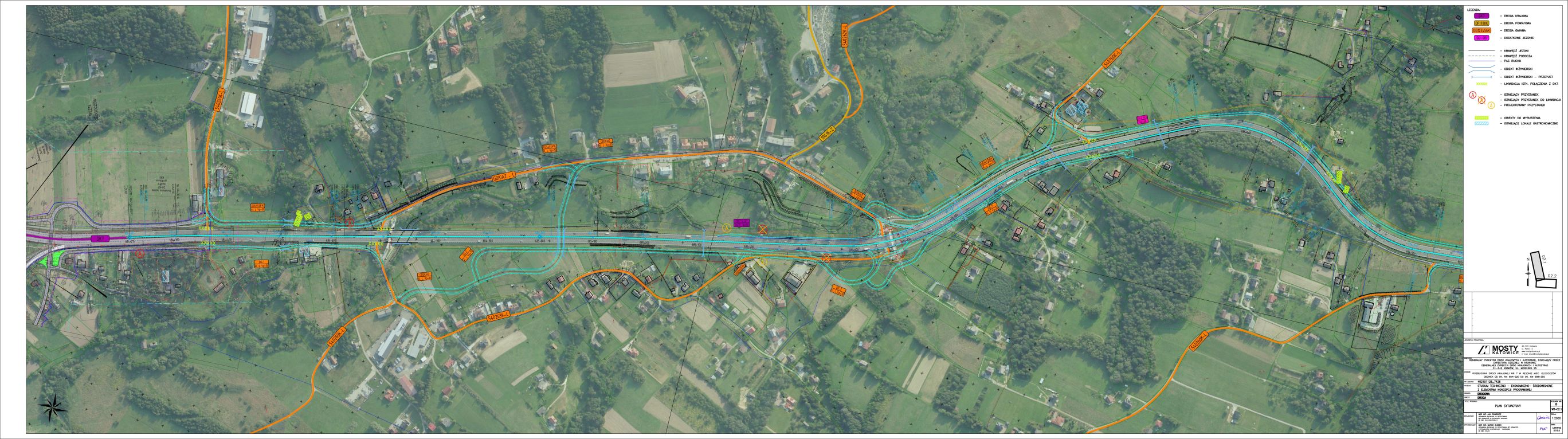 Plan sytuacyjny nr 1 – wariant nr 3 (błękitny)