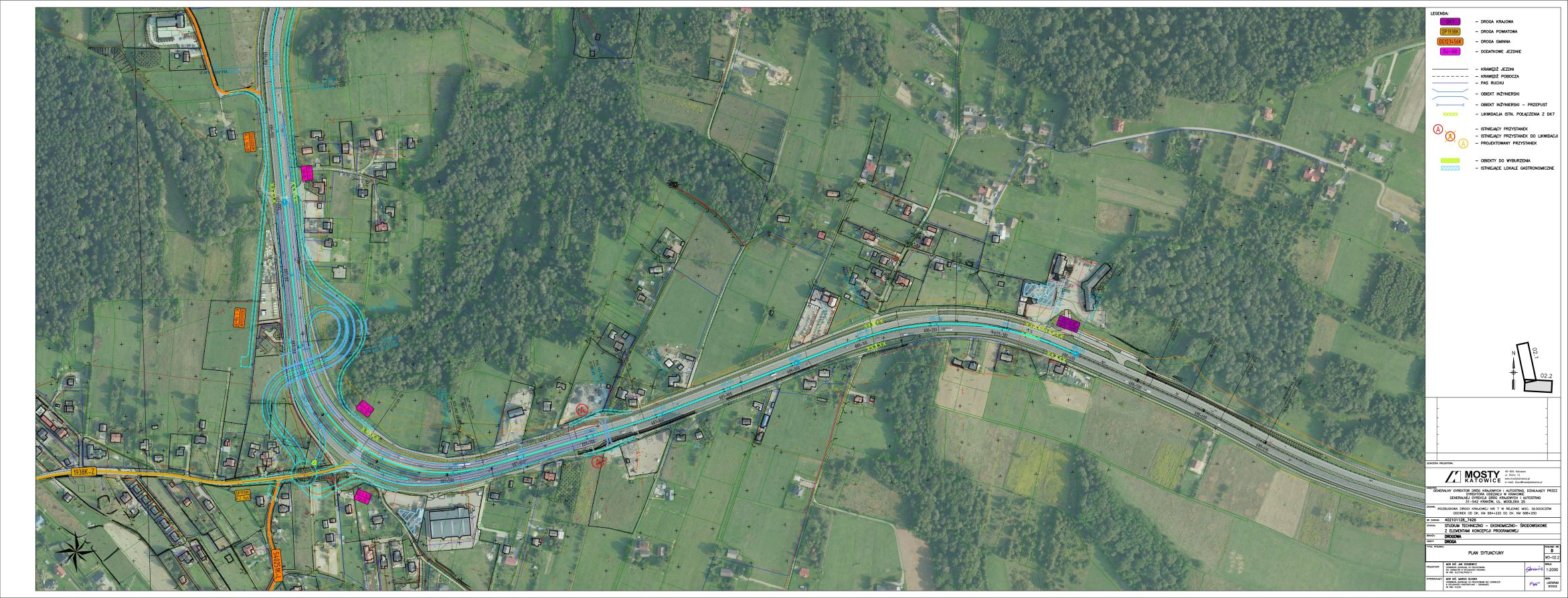 Plan sytuacyjny nr 2 – wariant nr 3 (błękitny)