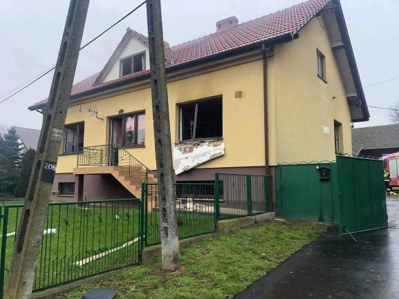 Wybuch i pożar w domu pod Krakowem