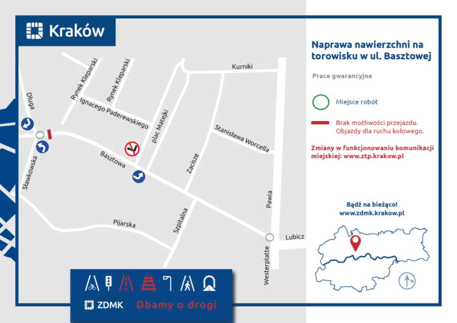 Naprawa nawierzchni na torowisku ul. Basztowej