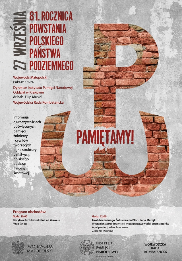 Kraków: Dzień Polskiego Państwa Podziemnego i uroczystości upamiętniające ofiary Zbrodni Katyńskiej