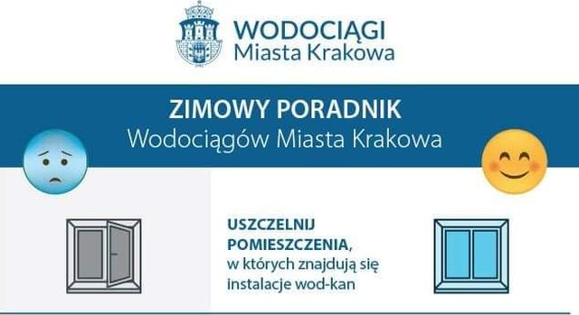 Jak uchronić nasze instalacje przed mrozem? Wodociągi miasta Krakowa przygotowały zimowy poradnik