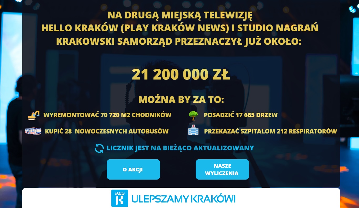 Powstał licznik wydatków na drugą telewizję miejską