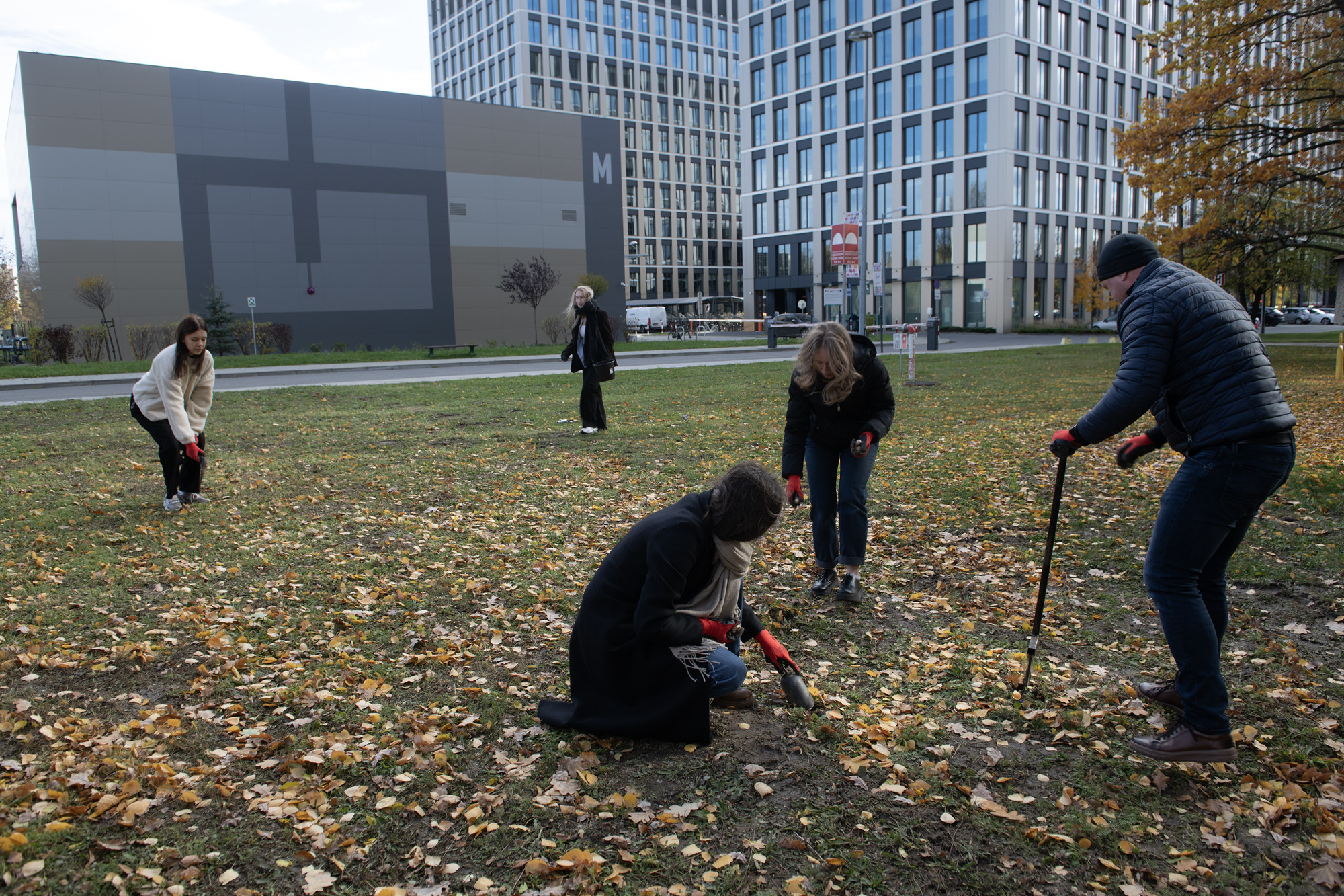 Studenci Politechniki Krakowskiej posadzili 6 tysięcy cebulek kwiatów (ZDJĘCIA)