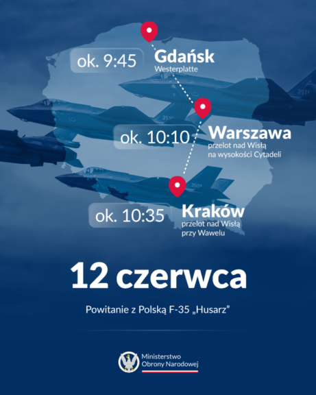 Samoloty F-35 przelecą nad Krakowem. Już wiadomo, o której godzinie będą nad Wawelem
