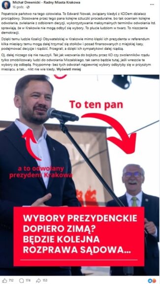 Edward Nowak krytykowany za odwlekanie wyborów w Krakowie. „Wystąpiłem do sądu w obronie zasad demokratycznych”
