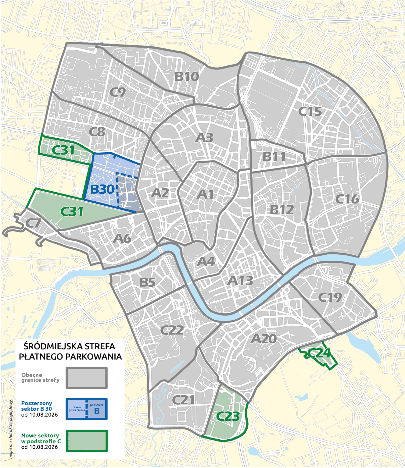 Kraków rozszerza Obszar Płatnego Parkowania. „Przekaż to sąsiadom czy znajomym”