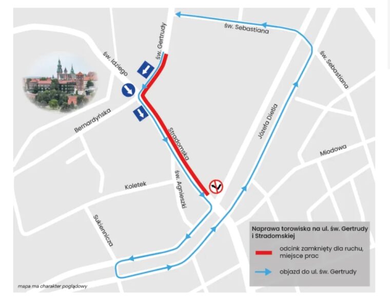 Kolejny remont torowiska tramwajowego w centrum Krakowa. Potrwa do połowy grudnia